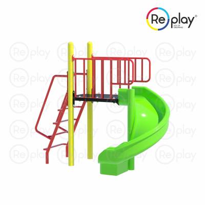 FRP Kids Red Playground spiral Slide Manufacturers in Nagpur