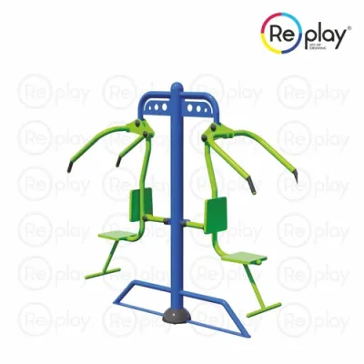 Mild Steel Green and Black Shoulder Press Single Outdoor Gym Equipments Manufacturers in Nagpur